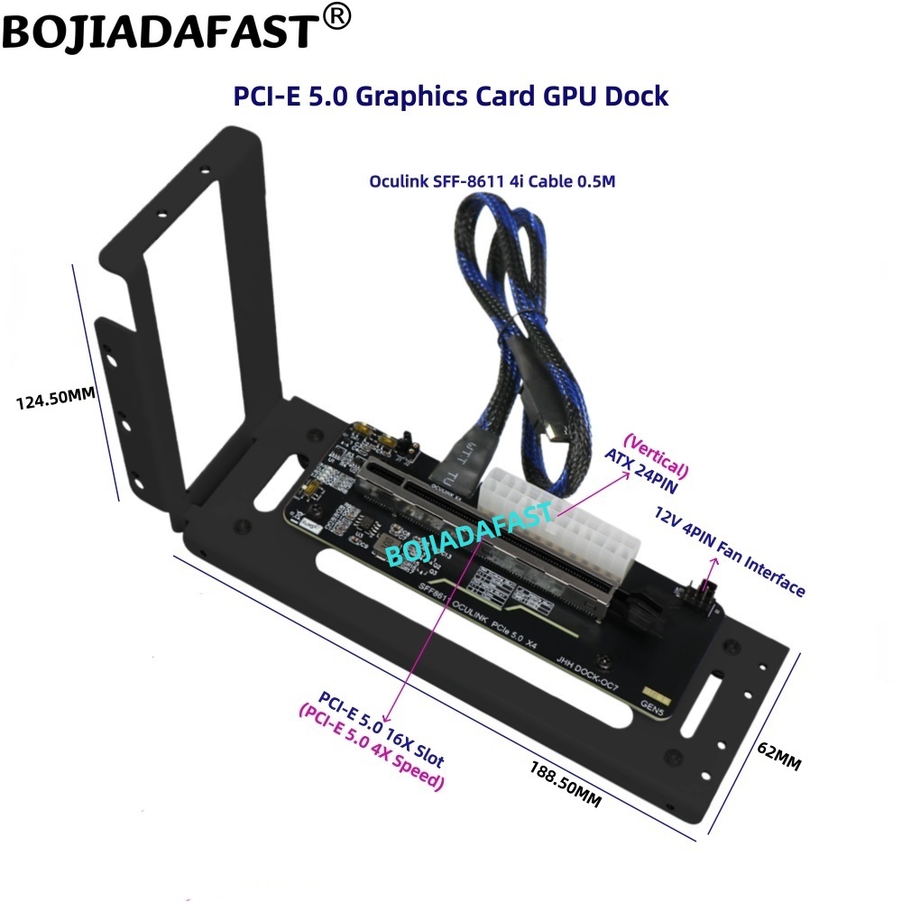 PCI-E 5.0 16X GEN5 Adapter Car - Oculink Egpu Dock Graphics Card review and price